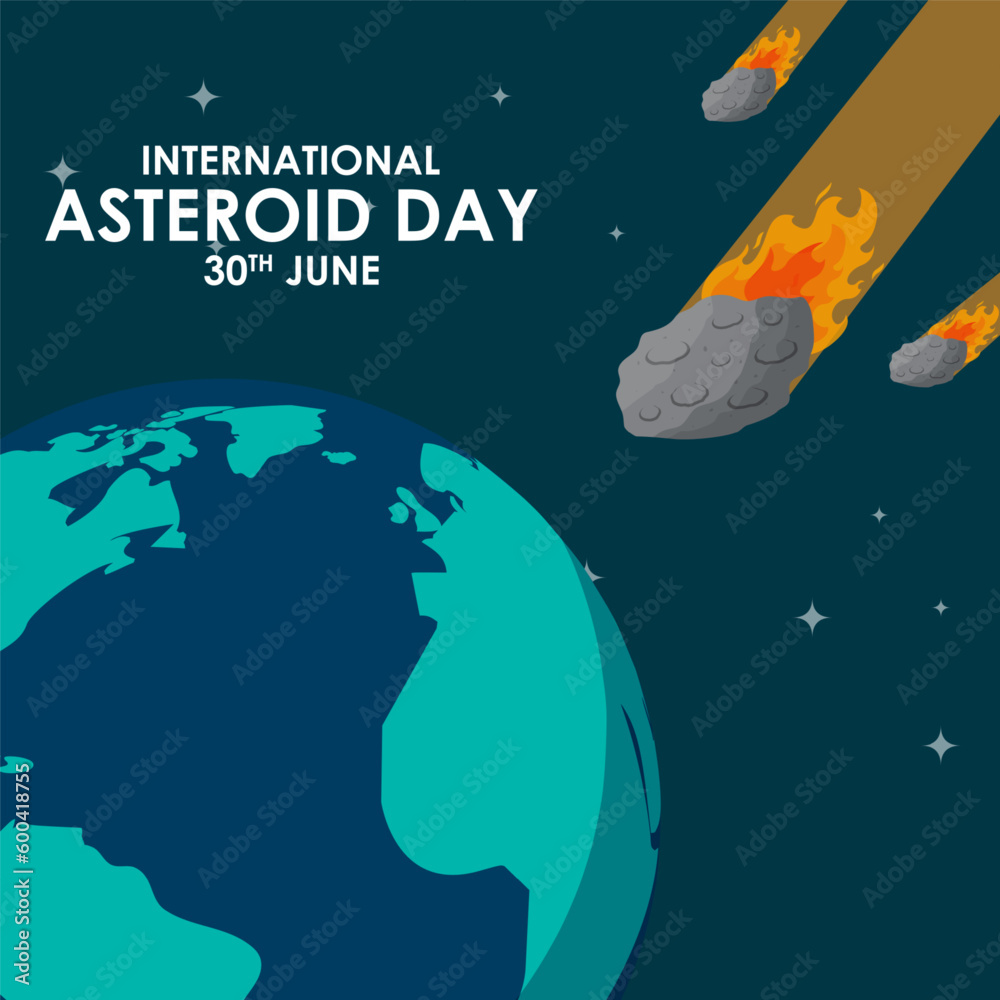 Vector illustration of Asteroid Day 30 June social media story feed mockup template Vector illustration of Asteroid Day 30 June social media story feed mockup template