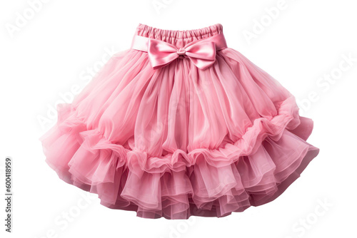 Pink Tutu Skirt For Girl. On Isolated Transparent Background, Png. Generative AI photo