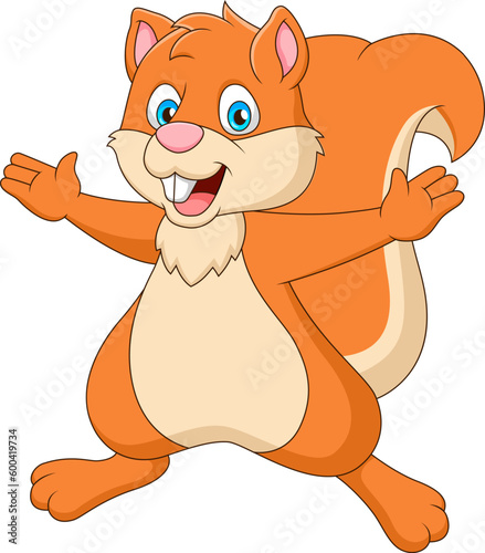 Cute squirrel cartoon posing. Cartoon cute animal illustration