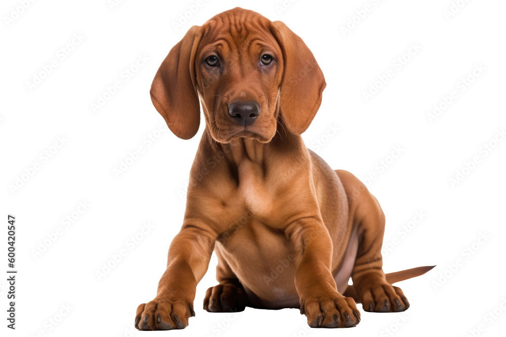 Redbone Coonhound Dog Puppy. On An Isolated Transparent Background, Png. Generative AI