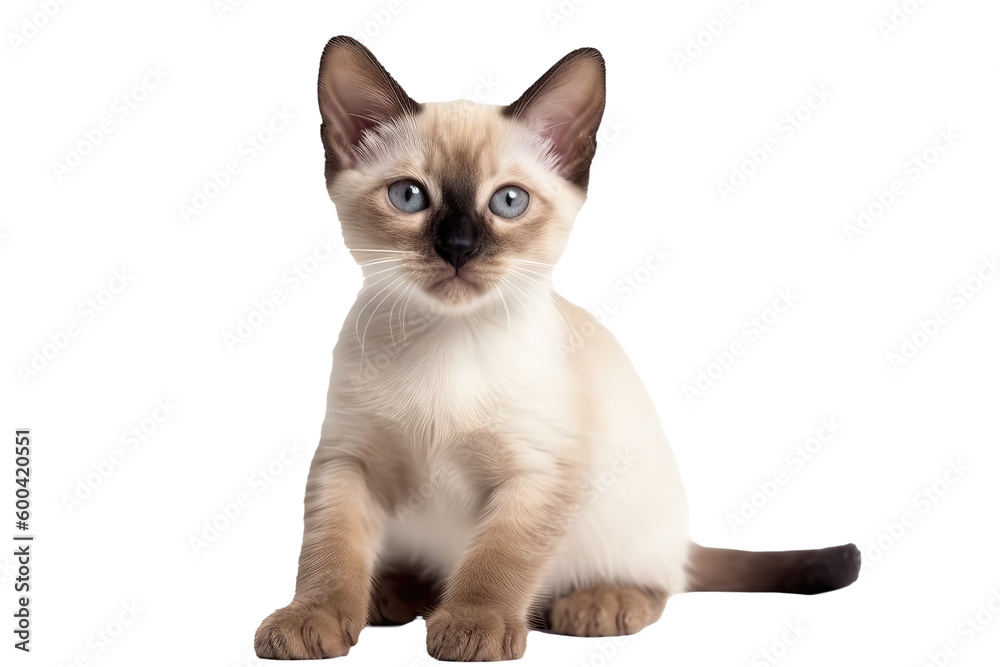 Thai Siamese Kitten. On An Isolated Transparent Background, Png. Generative AI