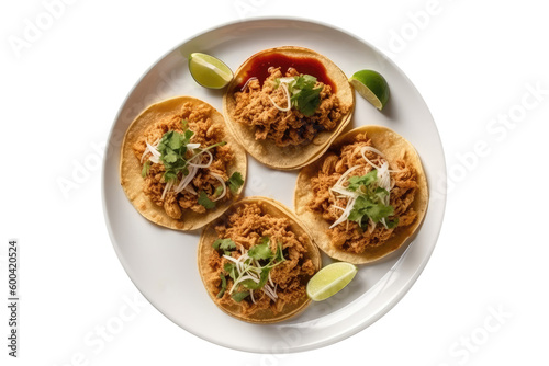 Tacos De Canasta On A White Plate. On An Isolated Transparent Background, Png. Generative AI