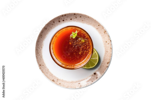 Michelada On A White Plate. On An Isolated Transparent Background, Png. Generative AI