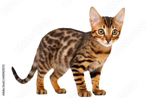 Toyger Kitten. On An Isolated Transparent Background, Png. Generative AI