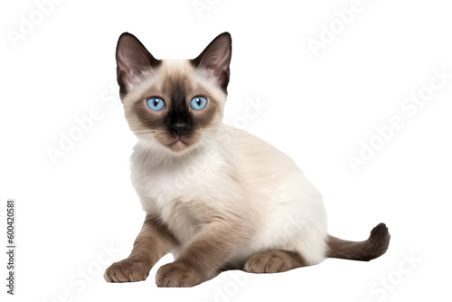 Siamese Kitten. On An Isolated Transparent Background, Png. Generative AI
