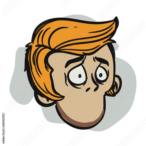 face zombie cartoon illustration for logo, emoticon, esport mascot. vector for t-shirt and sticker design.