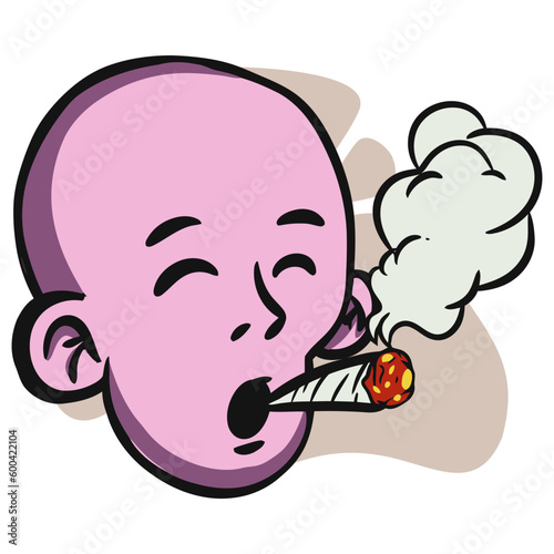 face zombie cartoon illustration for logo, emoticon, esport mascot. vector for t-shirt and sticker design.