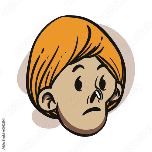 face zombie cartoon illustration for logo, emoticon, esport mascot. vector for t-shirt and sticker design.