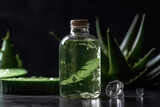 Aloe Vera Gel In Clear Bottle, Skincare Product. Generative AI