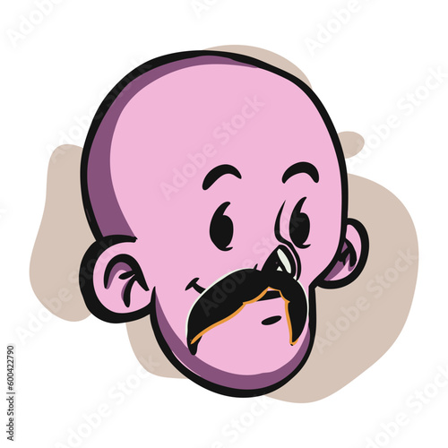 face zombie cartoon illustration for logo, emoticon, esport mascot. vector for t-shirt and sticker design.