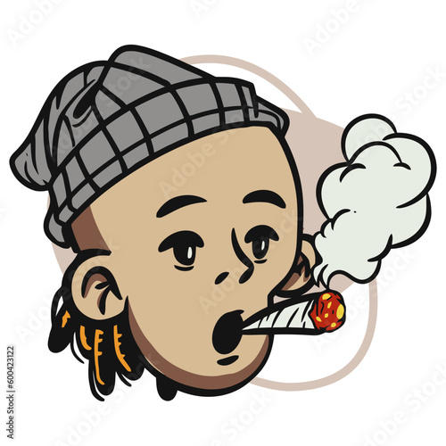 face zombie cartoon illustration for logo, emoticon, esport mascot. vector for t-shirt and sticker design.
