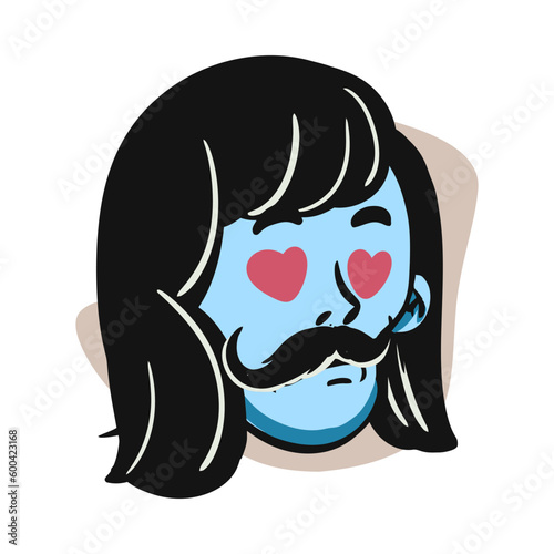 face zombie cartoon illustration for logo, emoticon, esport mascot. vector for t-shirt and sticker design.
