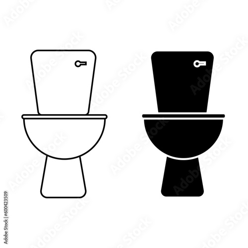 toilet icon bidet set vector simple