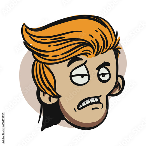 face zombie cartoon illustration for logo, emoticon, esport mascot. vector for t-shirt and sticker design.
