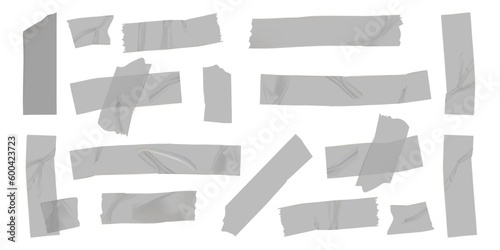 Realistic scotch tape collection. Sticky scotch tape. Realistic adhesive scotch with torn edges