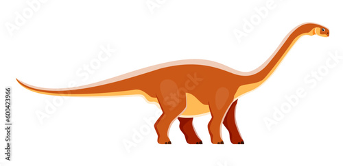 Cartoon Cetiosaurus dinosaur character, cute dino or Jurassic reptile, vector kids toy. Cetiosaurus dinosaur character or extinct sauropod reptile lizard, cartoon figure for children paleontology photo
