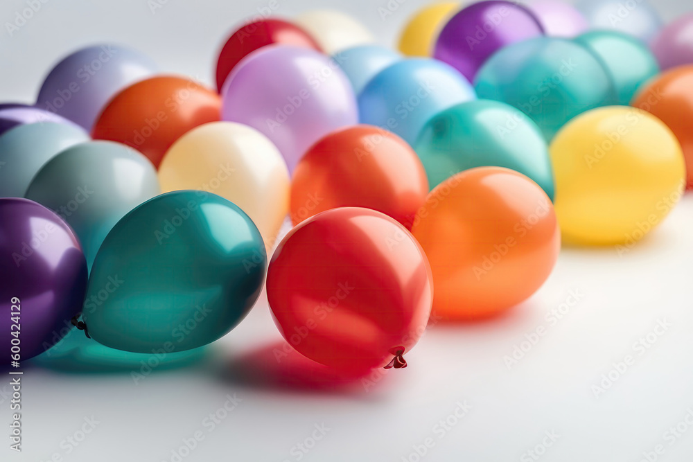 Colorful Balloons On White Background. Generative AI Colorful Balloons On White Background. Generative AI