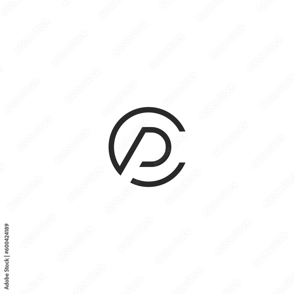 PC initial monogram vector icon illustration PC initial monogram vector icon illustration