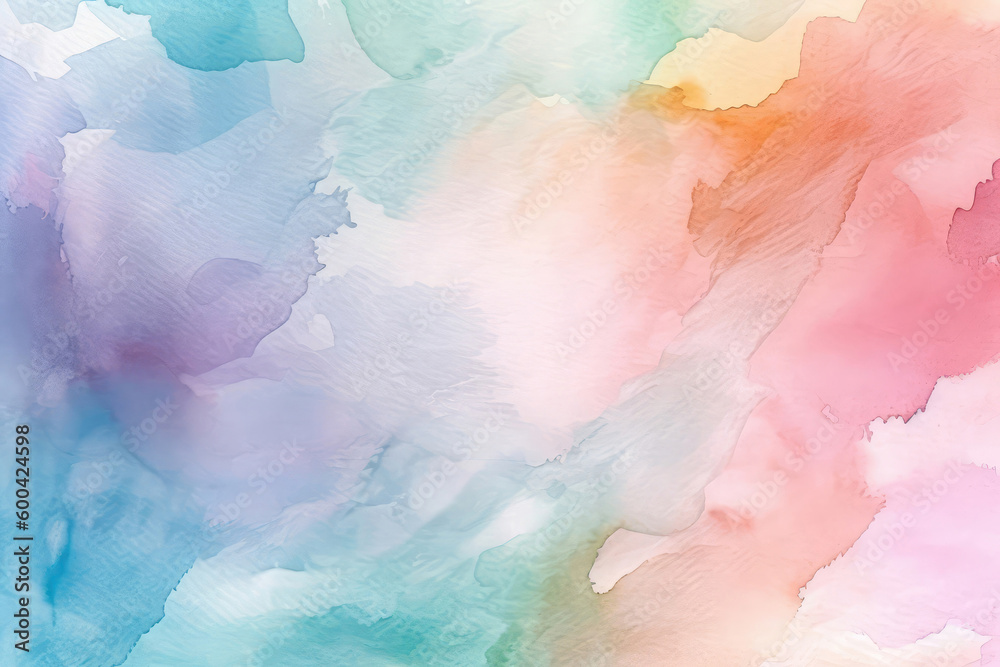 Soft Rainbow Pastel Watercolor Texture. Generative AI