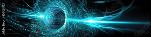 Neutron Star, High Density, Strong Magnetic Field. Panoramic Banner. Generative AI