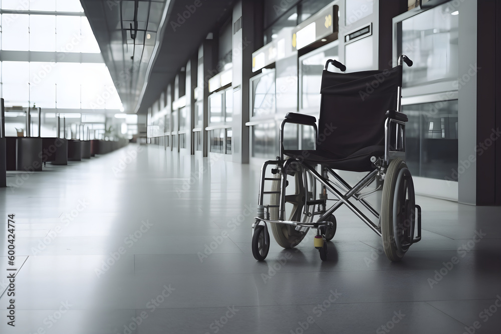 wheelchair in hospital, ai generative
