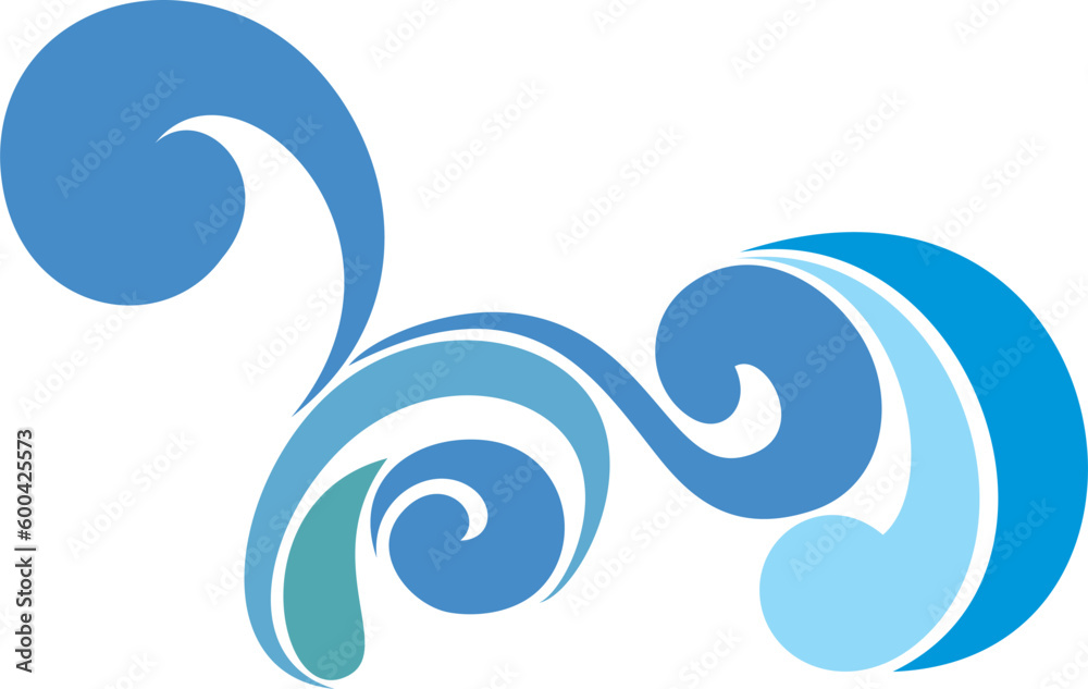 A vector illustration on surfing with abstract waves A vector illustration on surfing with abstract waves