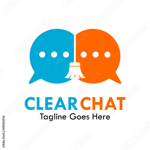 Clear chat design logo template illustration
