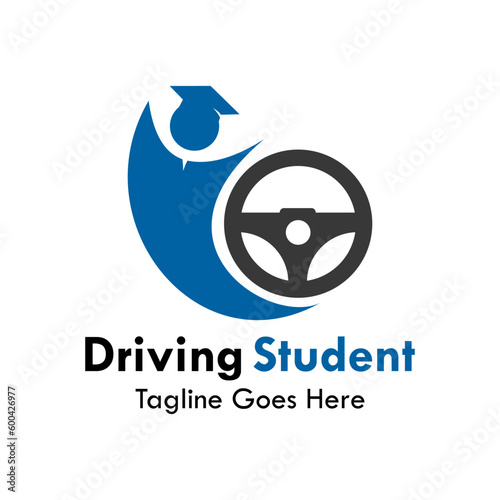 Driving school design logo template illustration