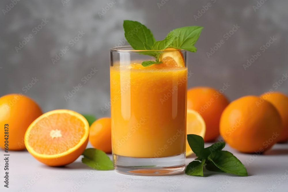 Orange Smoothie On White Background. Generative AI Orange Smoothie On White Background. Generative AI