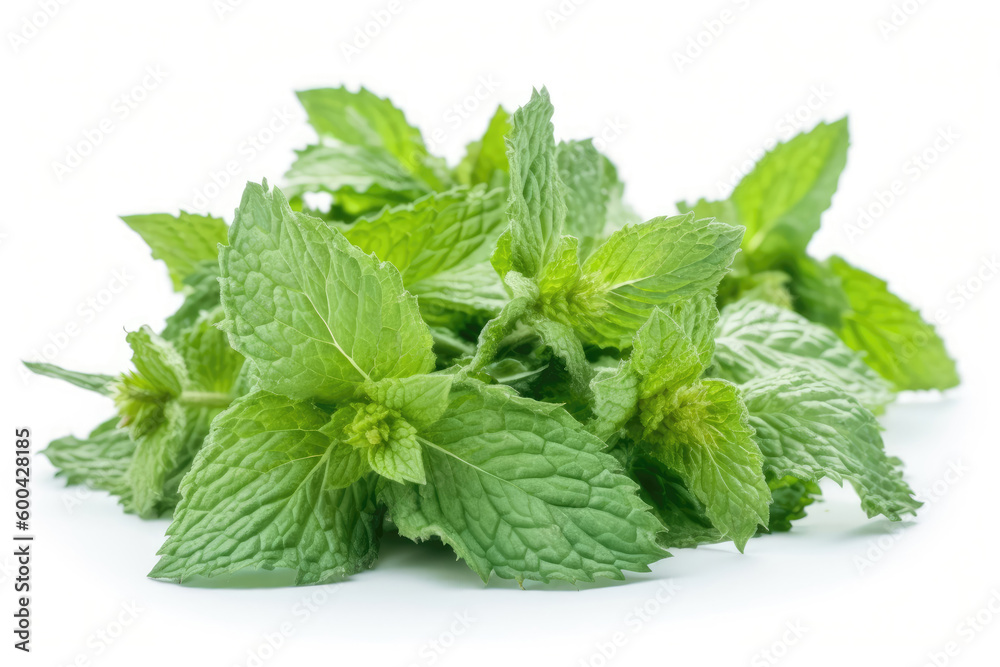 Peppermint On White Background. Generative AI Peppermint On White Background. Generative AI