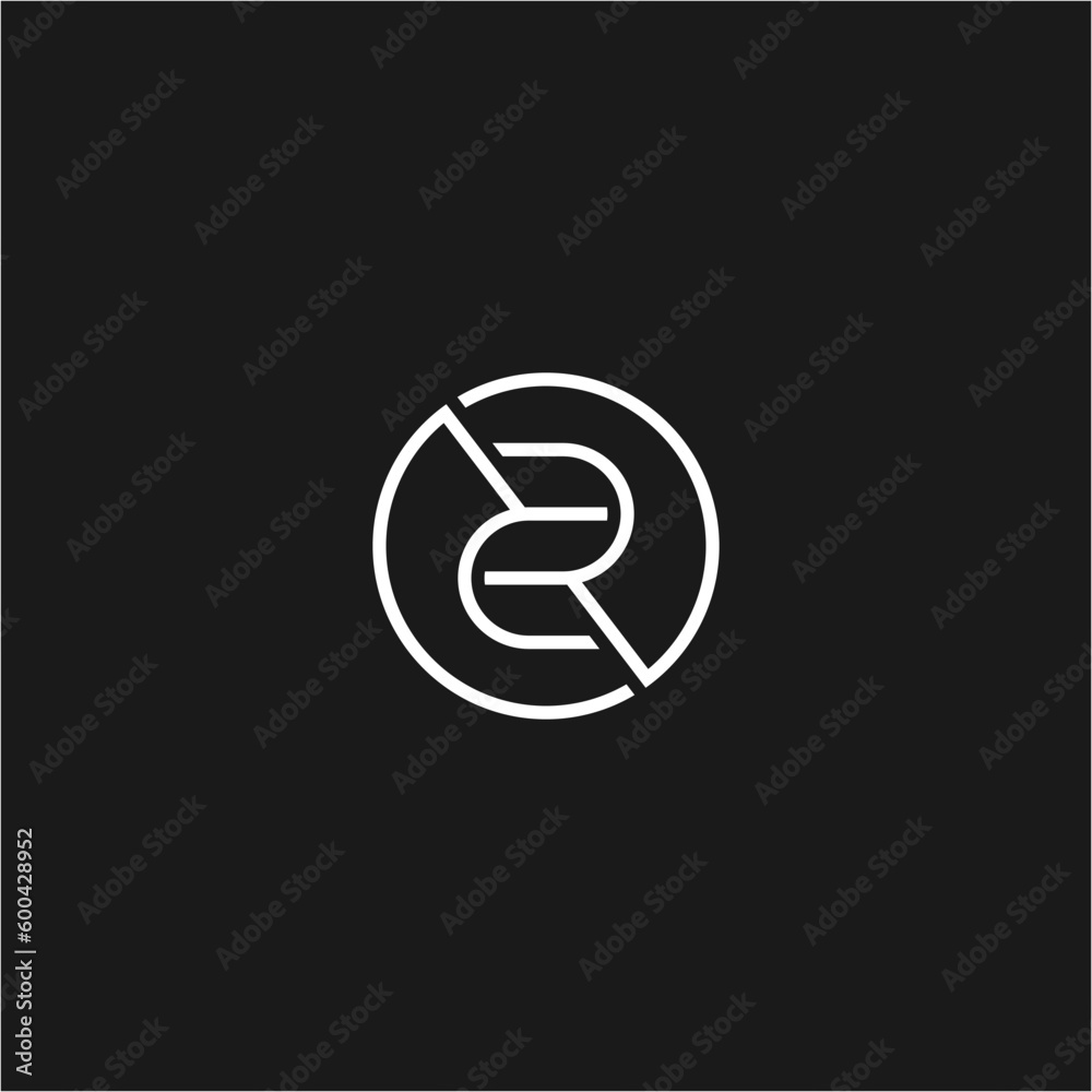 CIRCLE RR initial monogram vector icon illustration CIRCLE RR initial monogram vector icon illustration