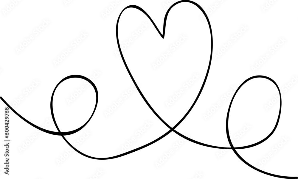 Squiggle line heart doodle