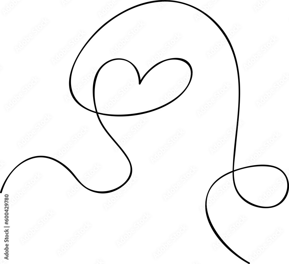 Squiggle line heart doodle Squiggle line heart doodle