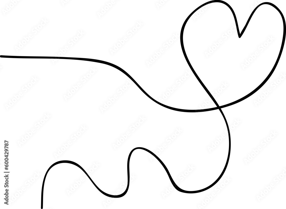 Squiggle line heart doodle Squiggle line heart doodle