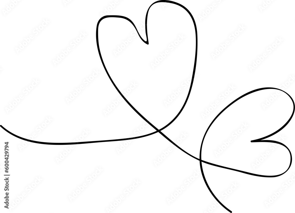 Squiggle line heart doodle