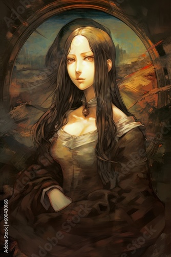 Anime style. Woman portrait. Beautiful illustration picture. Generative AI