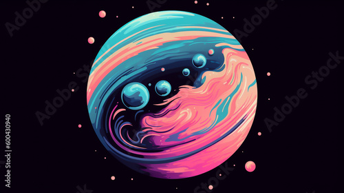 Planet background with vibrant colors