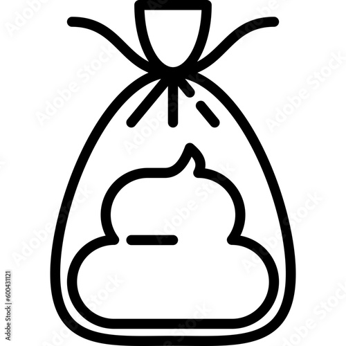 Hygienic bag for dogs thin line icon. Modern vector illustration for pet shop.
