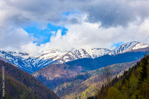 landscape with a mountain in the Carpathian mountains of Romania