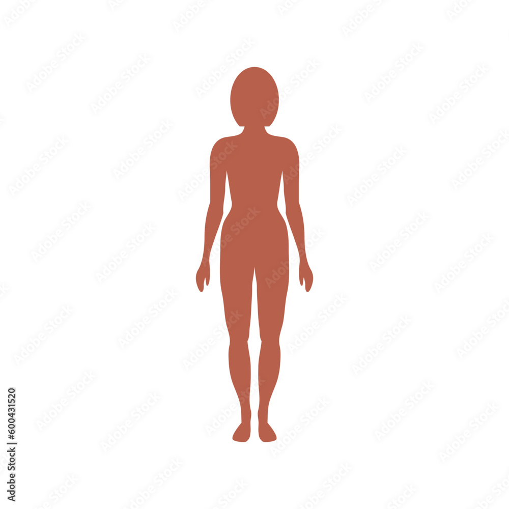 Slim graceful girl silhouette with normal weight Slim graceful girl silhouette with normal weight