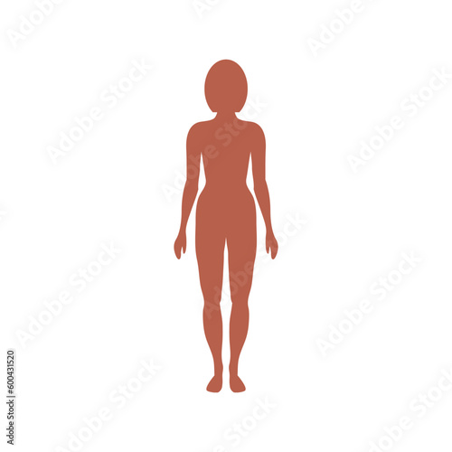 Slim graceful girl silhouette with normal weight