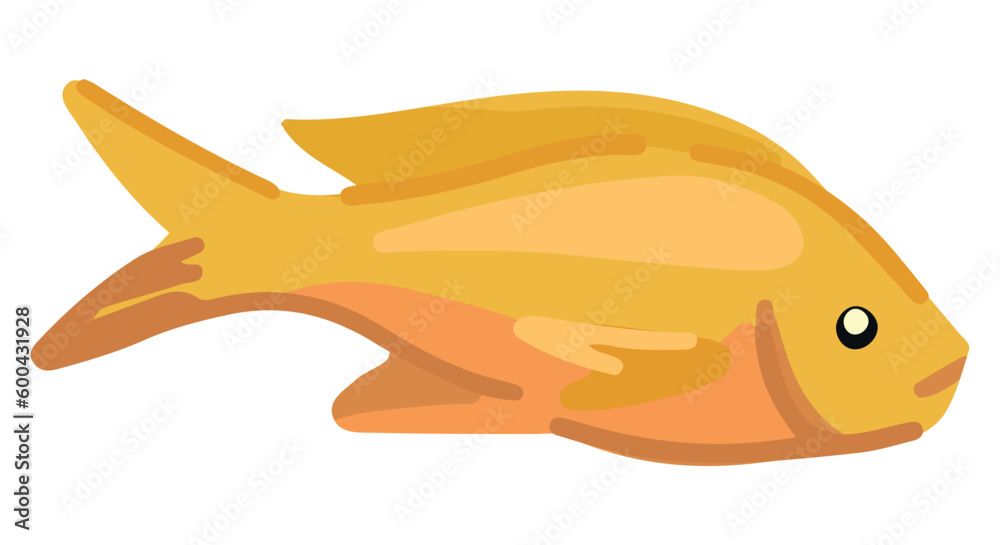 Exotic fish clipart. Single doodle of underwater tropical fauna isolated on white. Colored vector illustration in cartoon style. Exotic fish clipart. Single doodle of underwater tropical fauna isolated on white. Colored vector illustration in cartoon style.