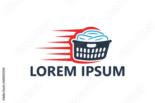 Fast laundry logo template design vector