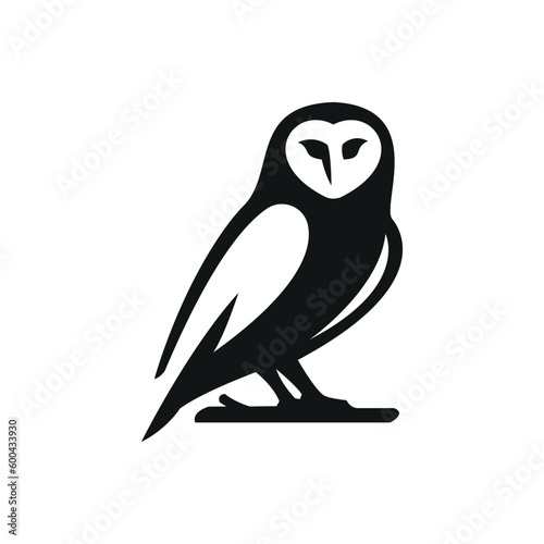 owl tyto alba logo icon vector illustration