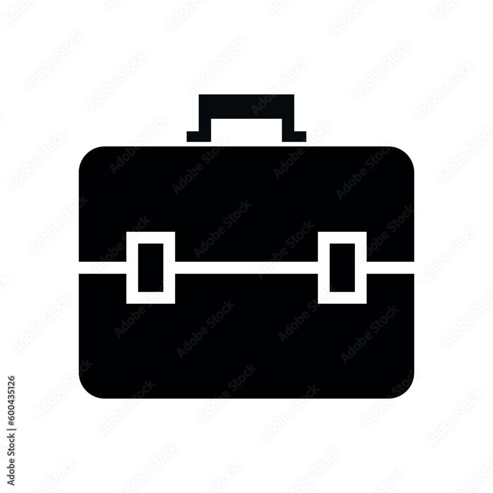 stylized briefcase vector icon isolated