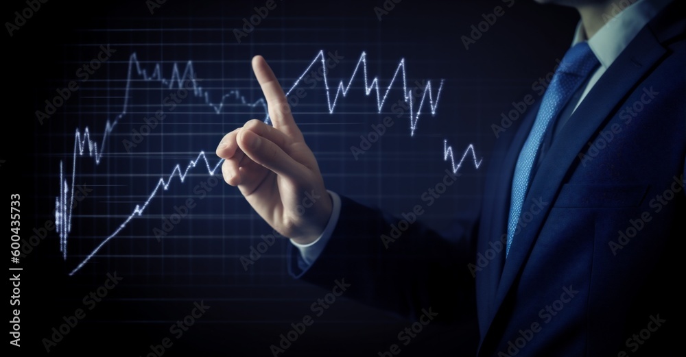 chart virtual network business cyberspace technology concept graph hand analysis. Generative AI. chart virtual network business cyberspace technology concept graph hand analysis. Generative AI.