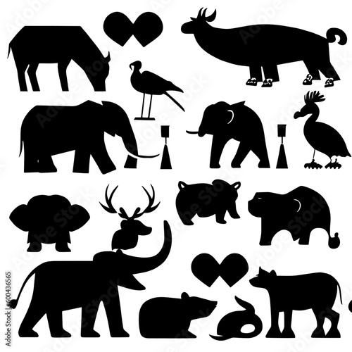 Animal head vector design black and white