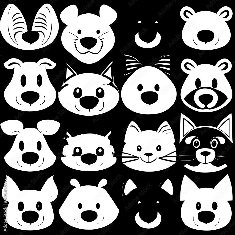 Animal head vector design black and white Animal head vector design black and white