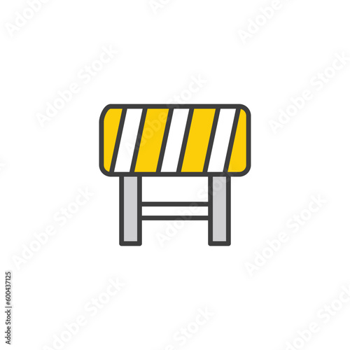 Road Block icon design with white background stock illustration