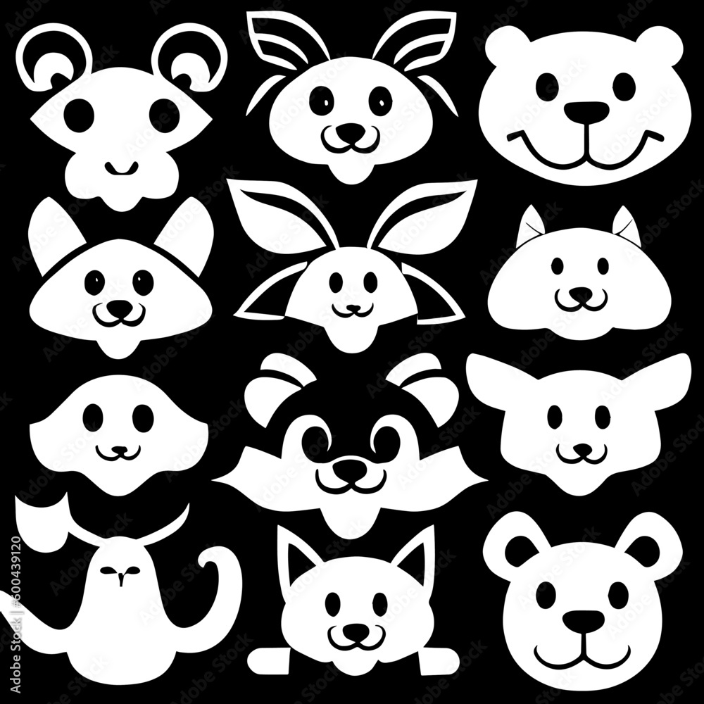 Animal head vector design black and white Animal head vector design black and white